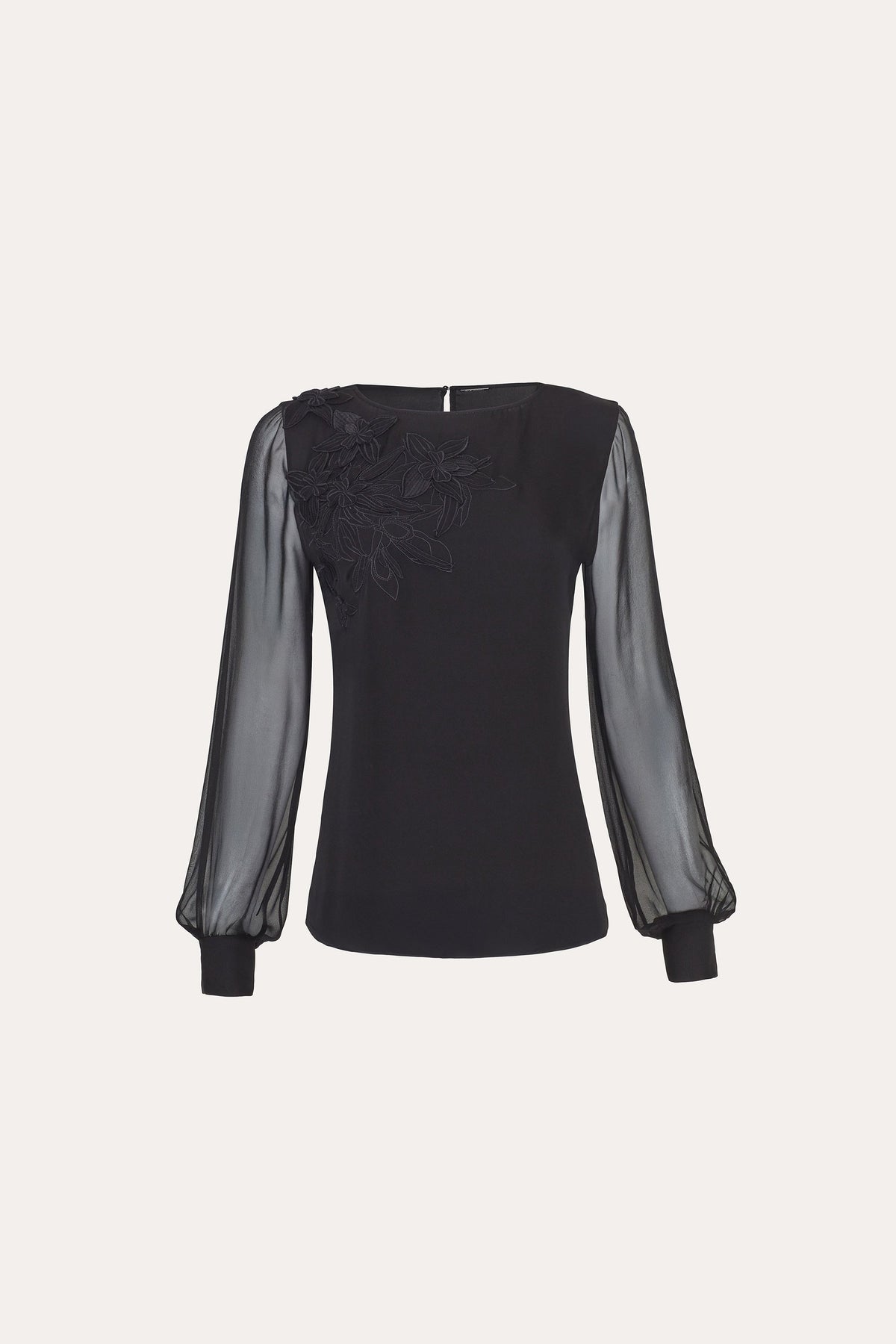 Elie Tahari Applique Silk Shirt