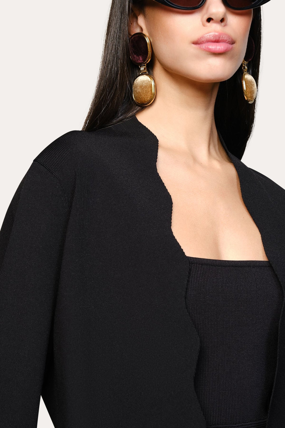 Elie Tahari Scallop Cardigan