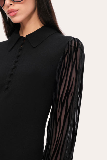 Elie Tahari Burnout Polo Sweater
