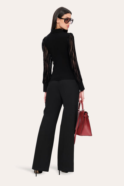 Elie Tahari Burnout Polo Sweater