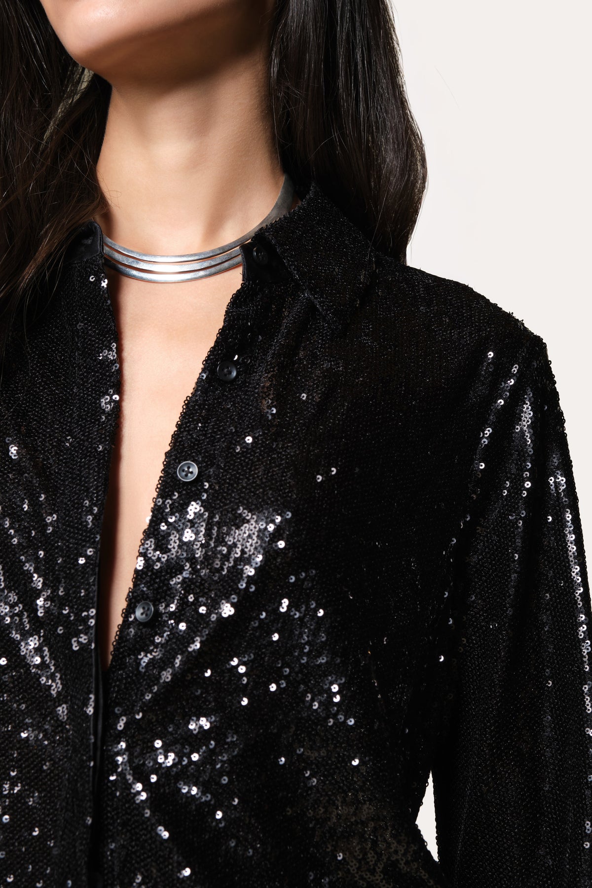 Elie Tahari Sequined Button Down