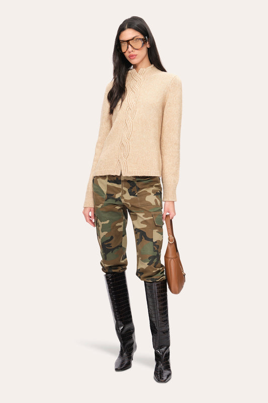 Elie Tahari Cable Cotton Wool Sweater