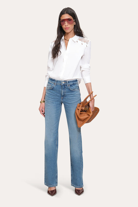 Elie Tahari Embroidered Cotton Shirt