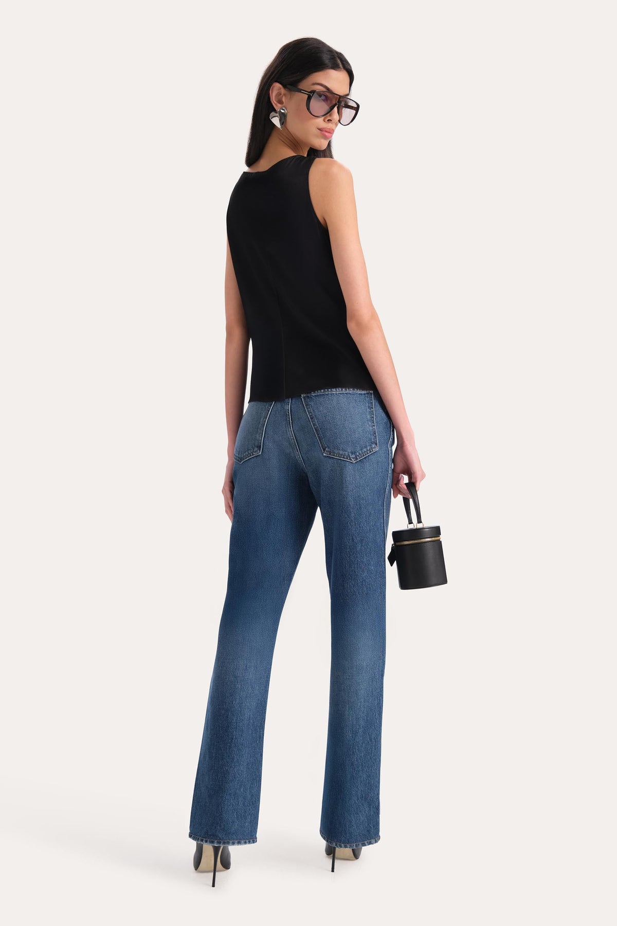 Elie Tahari Silk Satin Sleeveless Ruffle Top