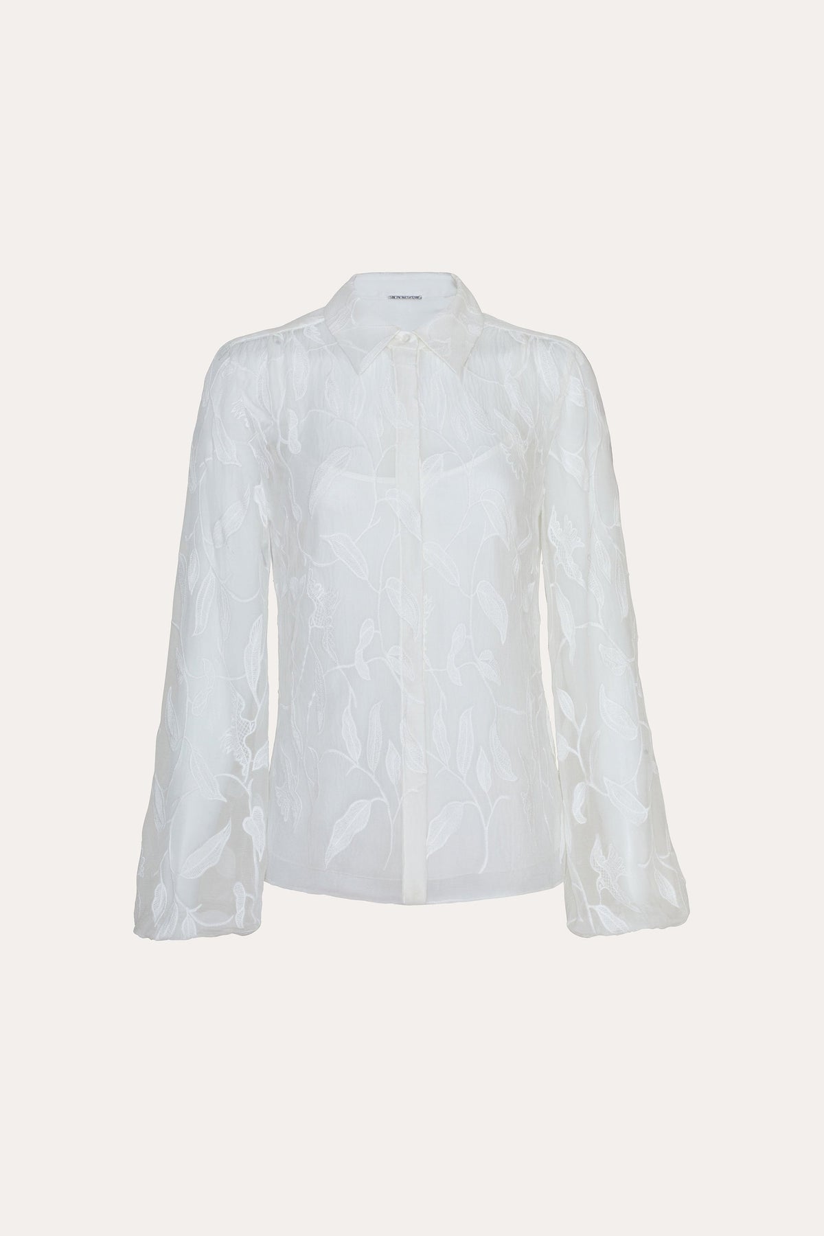 Elie Tahari Embroidered Chiffon Shirt