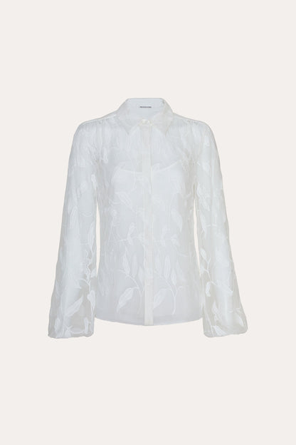 Elie Tahari Embroidered Chiffon Shirt