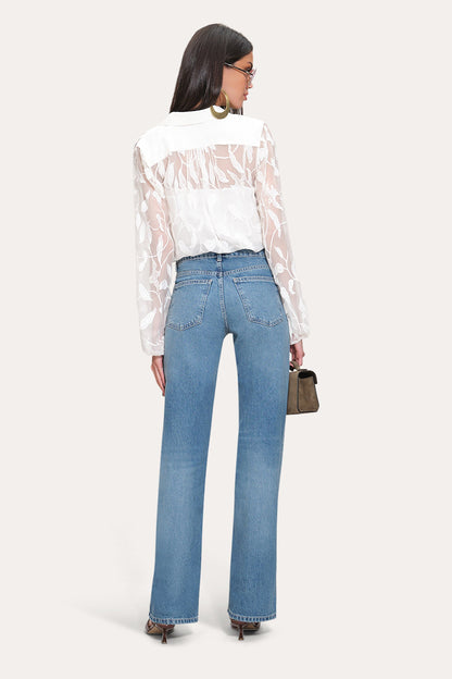 Elie Tahari Embroidered Chiffon Shirt
