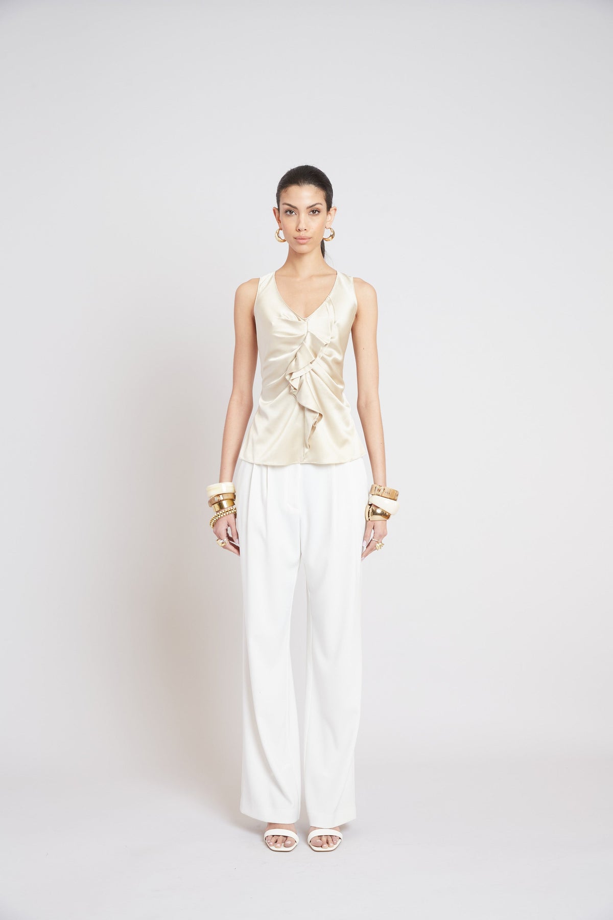 Elie Tahari Silk Cascade Top