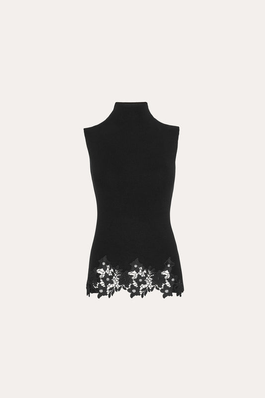 Elie Tahari Mock Lace Sweater