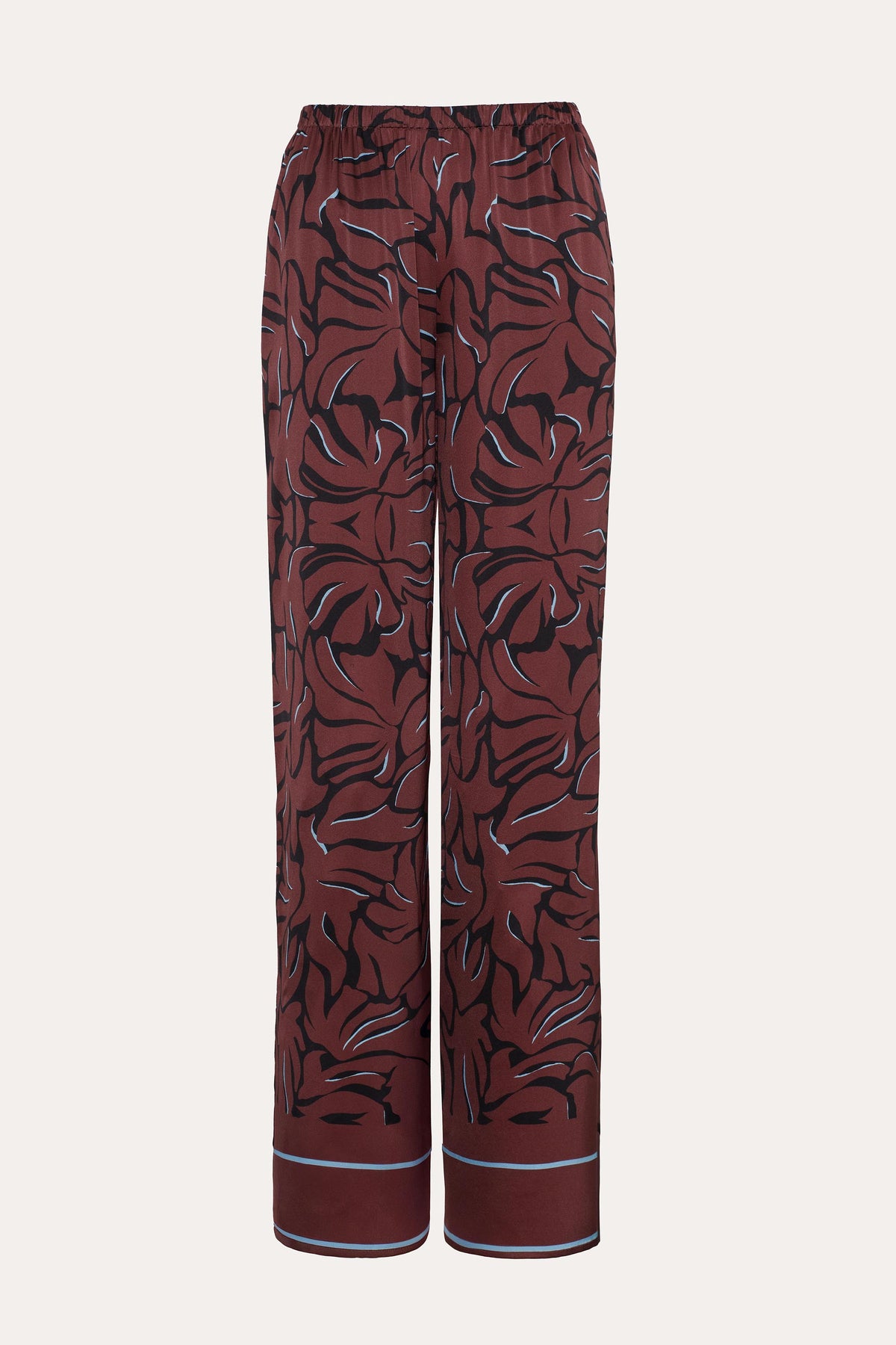 Elie Tahari Naya Charmeuse Coral Print Pants