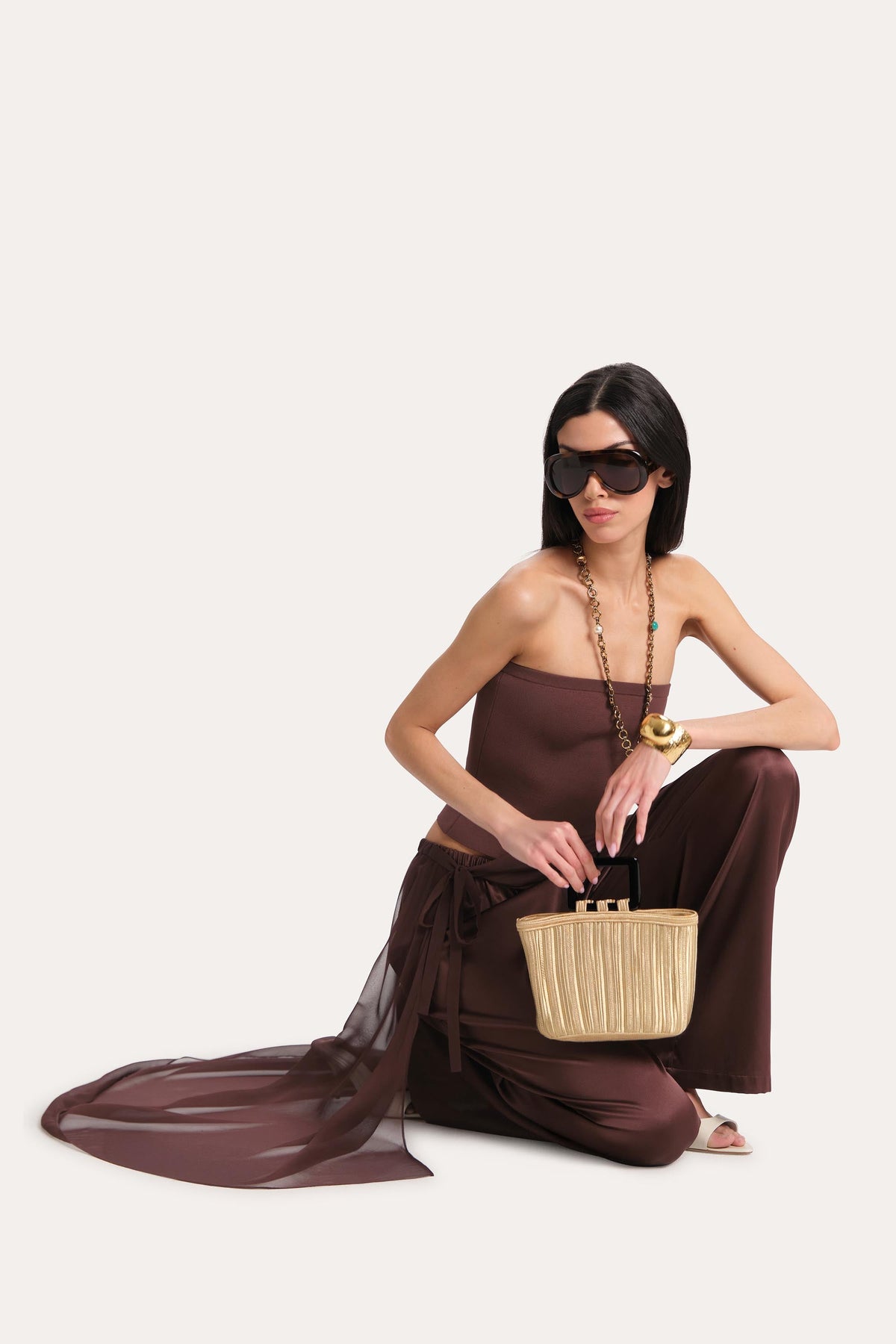 Elie Tahari Jackie Satin Wrap Pants