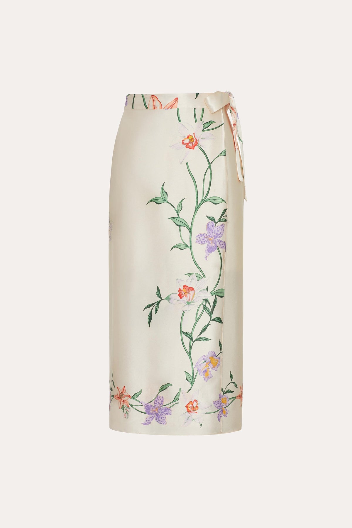 Elie Tahari Frances Floral Silk Midi Skirt