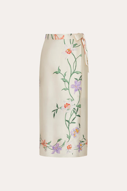 Elie Tahari Frances Floral Silk Midi Skirt