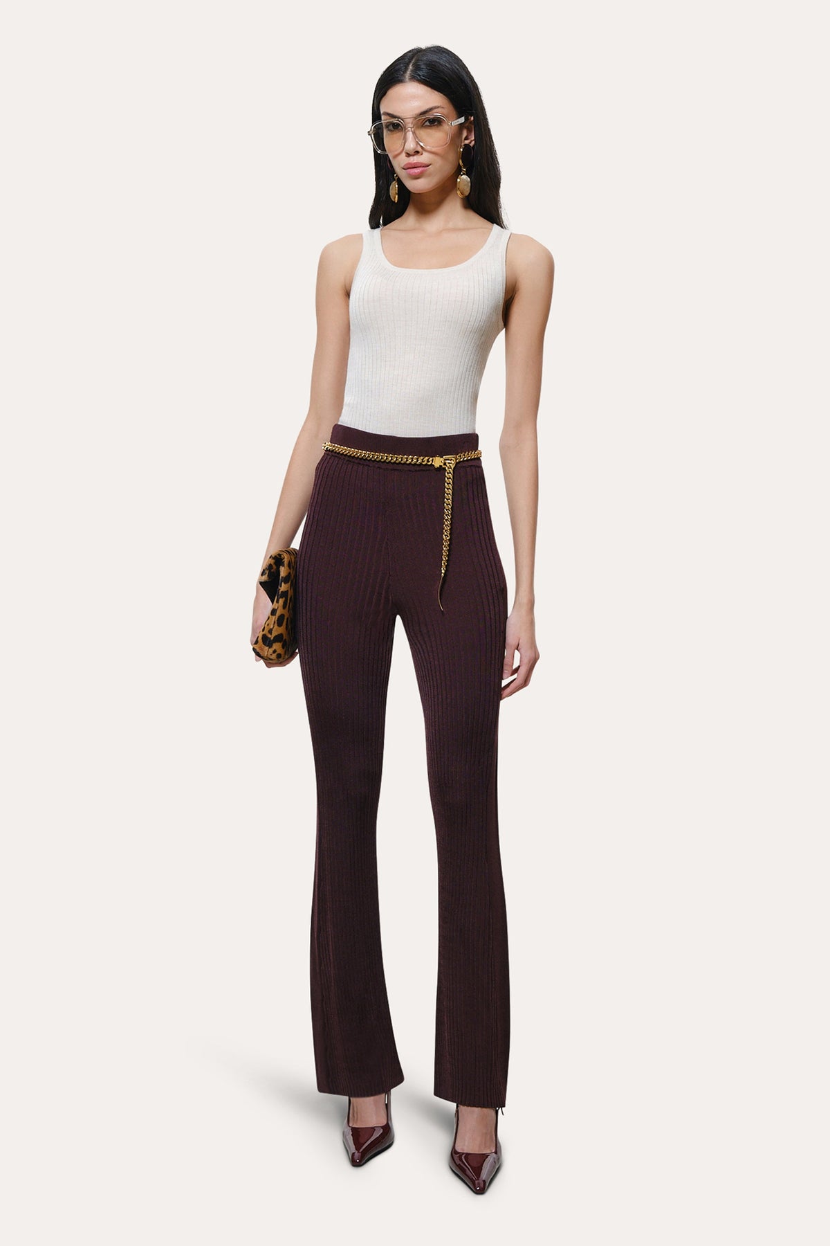Elie Tahari Roxanne Ribbed Flare Pant