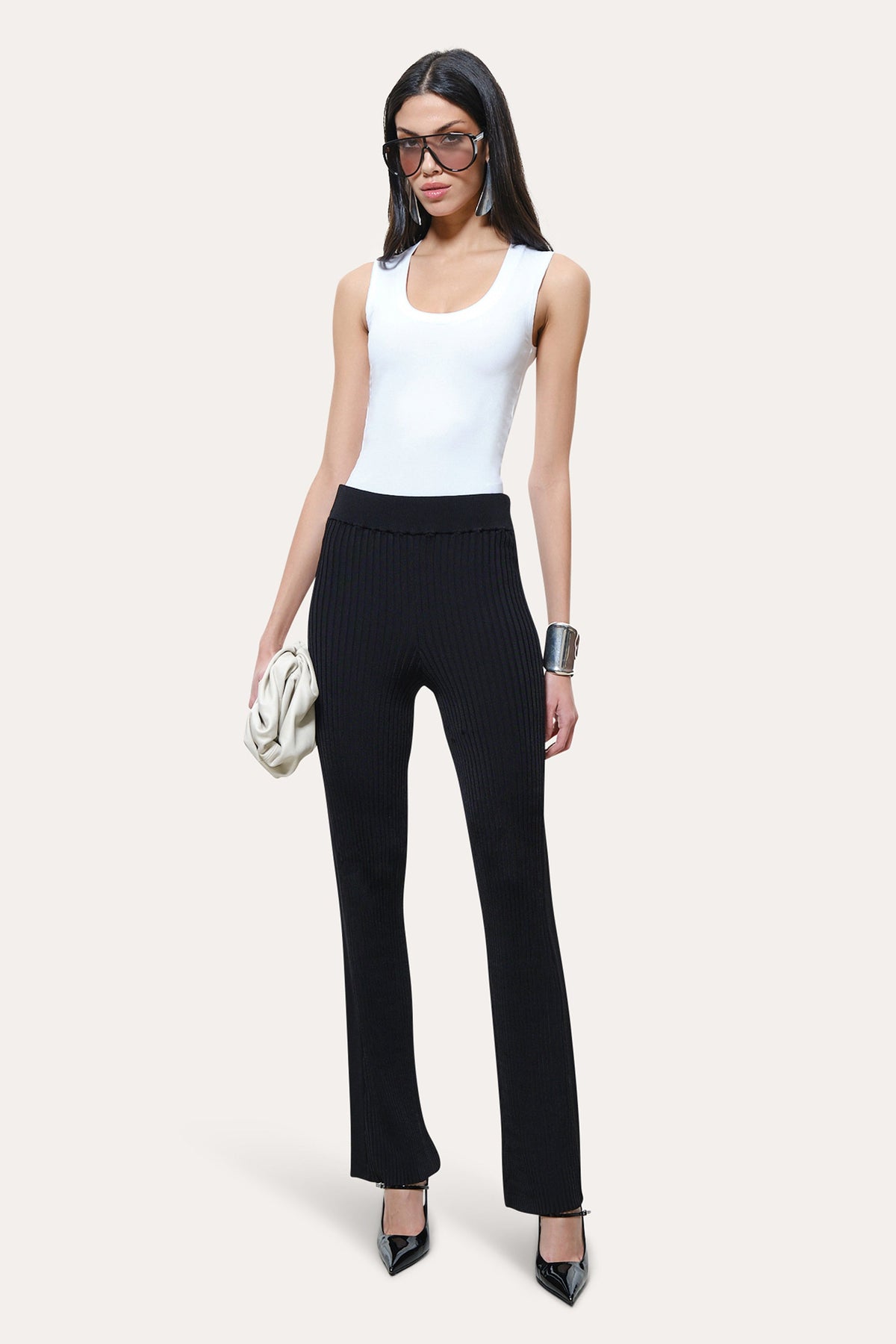 Elie Tahari Roxanne Ribbed Flare Pant