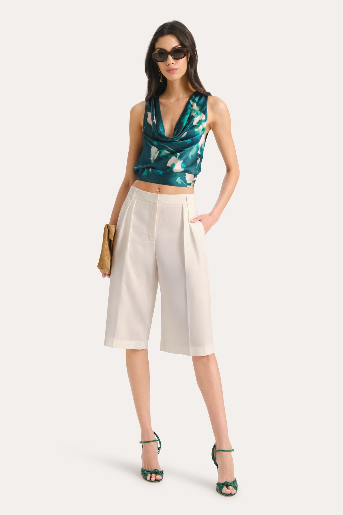 Elie Tahari Tina Linen Bermuda Shorts