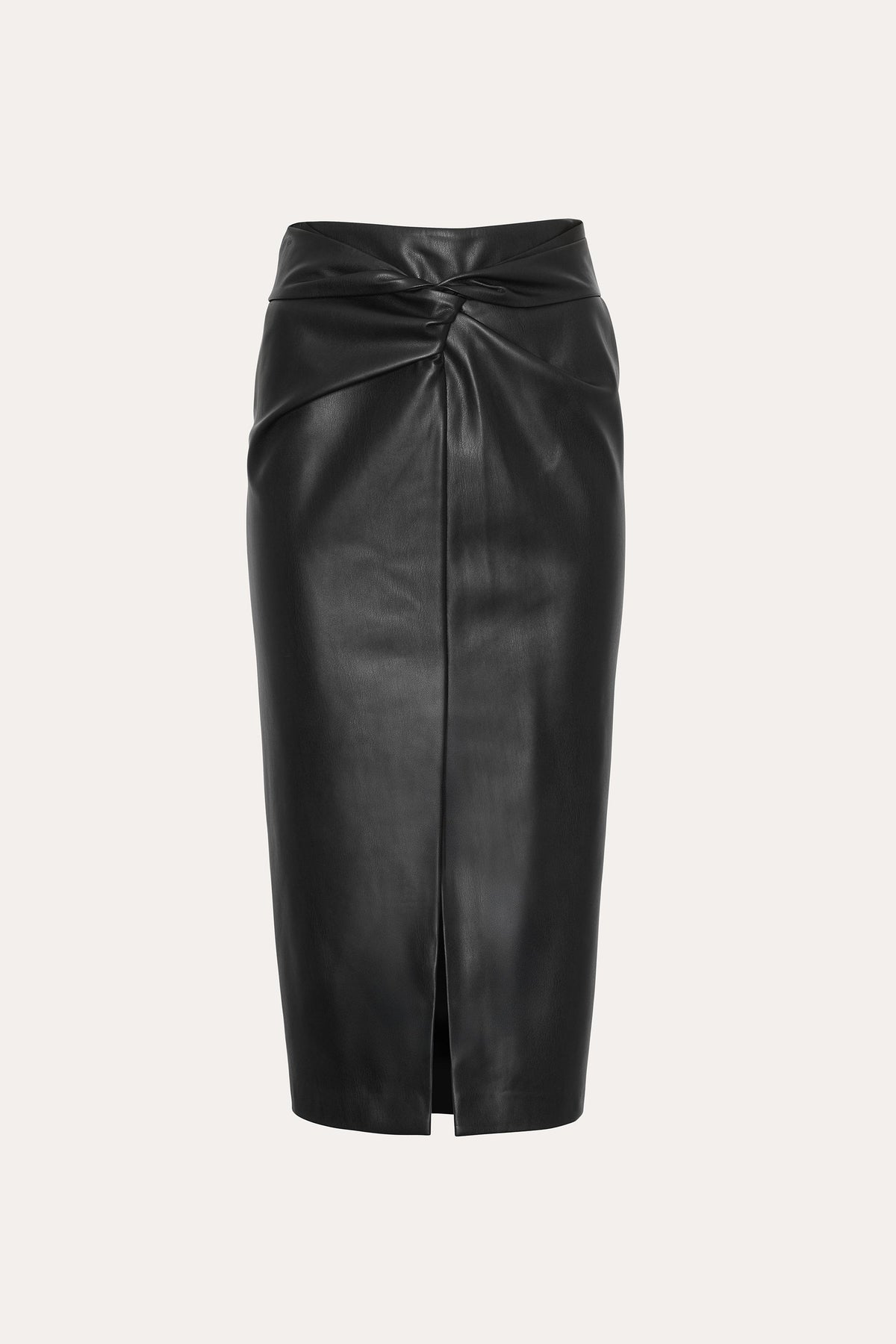 Elie Tahari Vegan Leather Twist Skirt