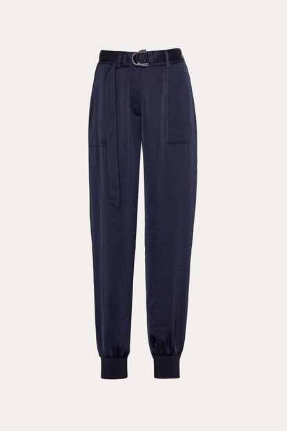 Elie Tahari Olivia Satin Belted Cargo Pant
