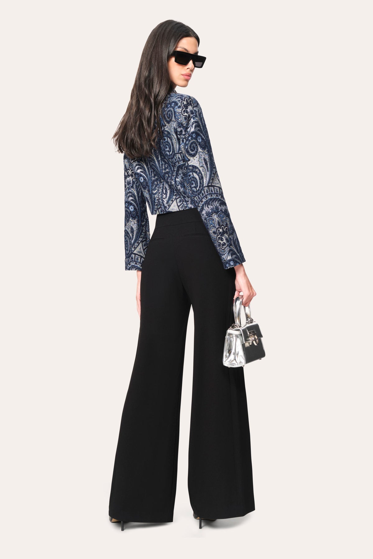 Elie Tahari Crepe Overlay Slit Pant