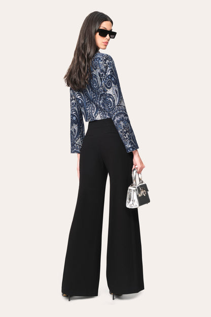 Elie Tahari Crepe Overlay Slit Pant
