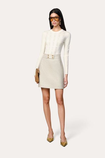 Elie Tahari Tweed Lurex Skirt