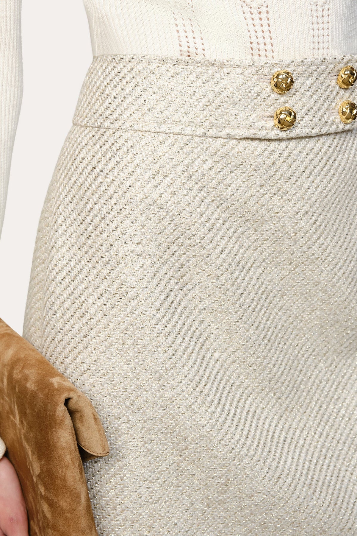 Elie Tahari Tweed Lurex Skirt