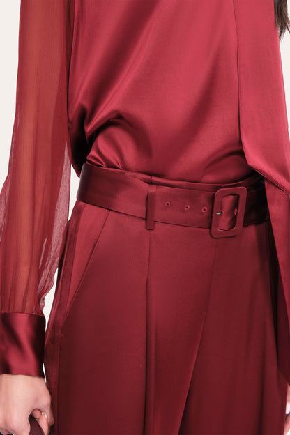 Elie Tahari Satin Belted Pant