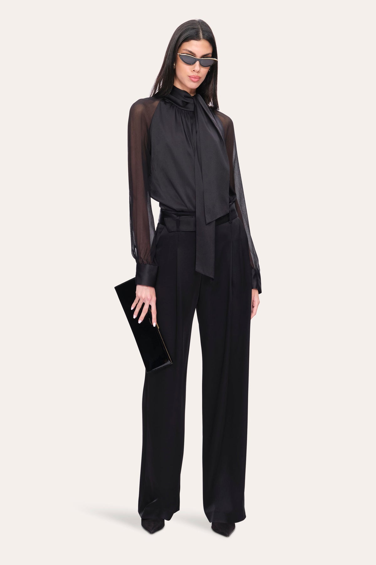 Elie Tahari Satin Belted Pant