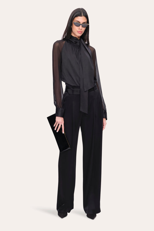 Elie Tahari Satin Belted Pant