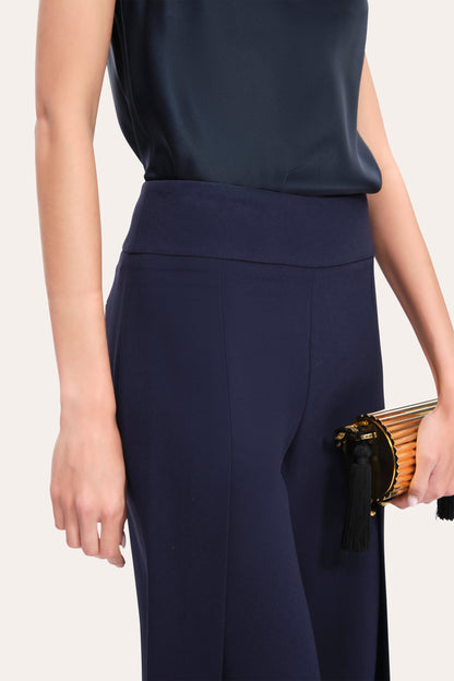 Elie Tahari Crepe Overlay Slit Pant