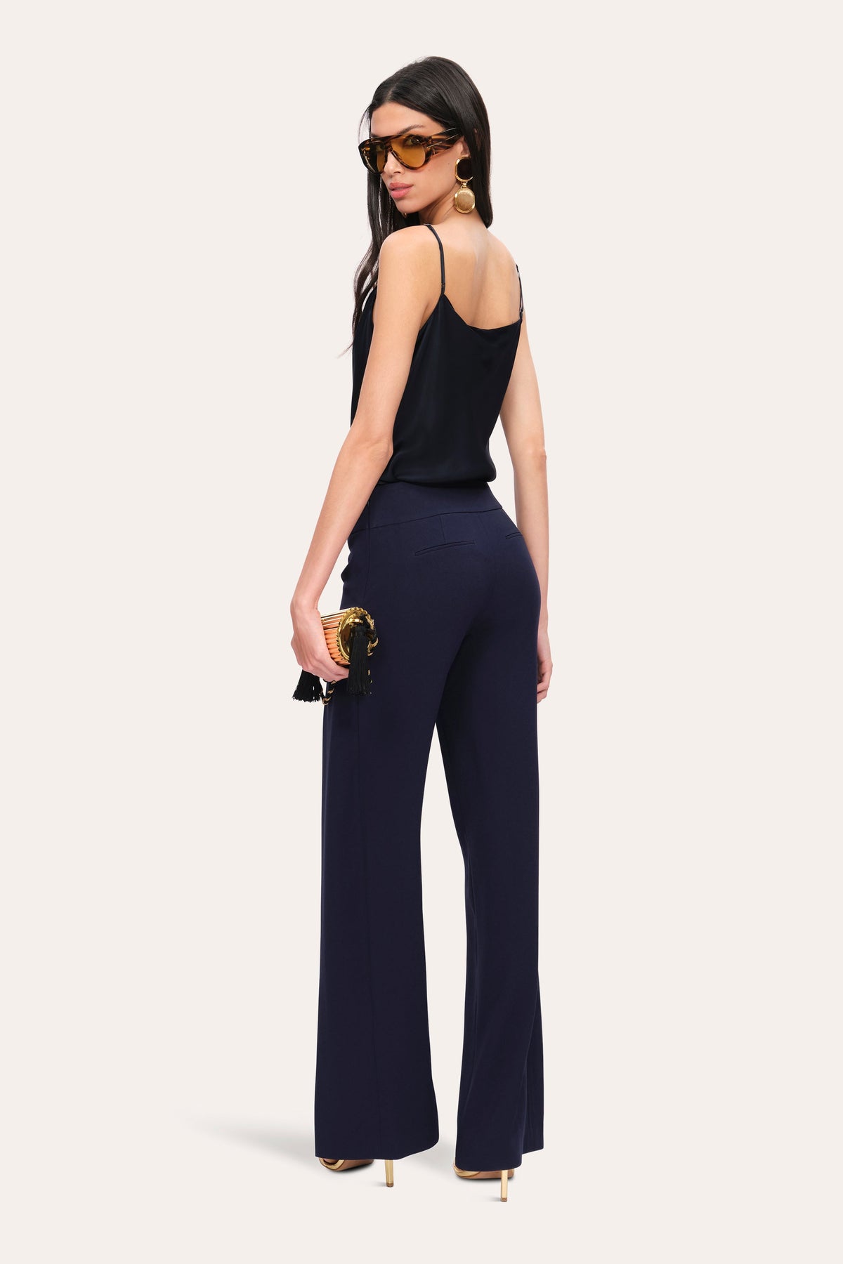 Elie Tahari Crepe Overlay Slit Pant
