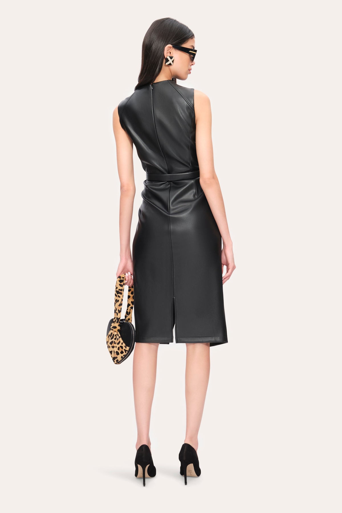 Elie Tahari Vegan Leather Dress