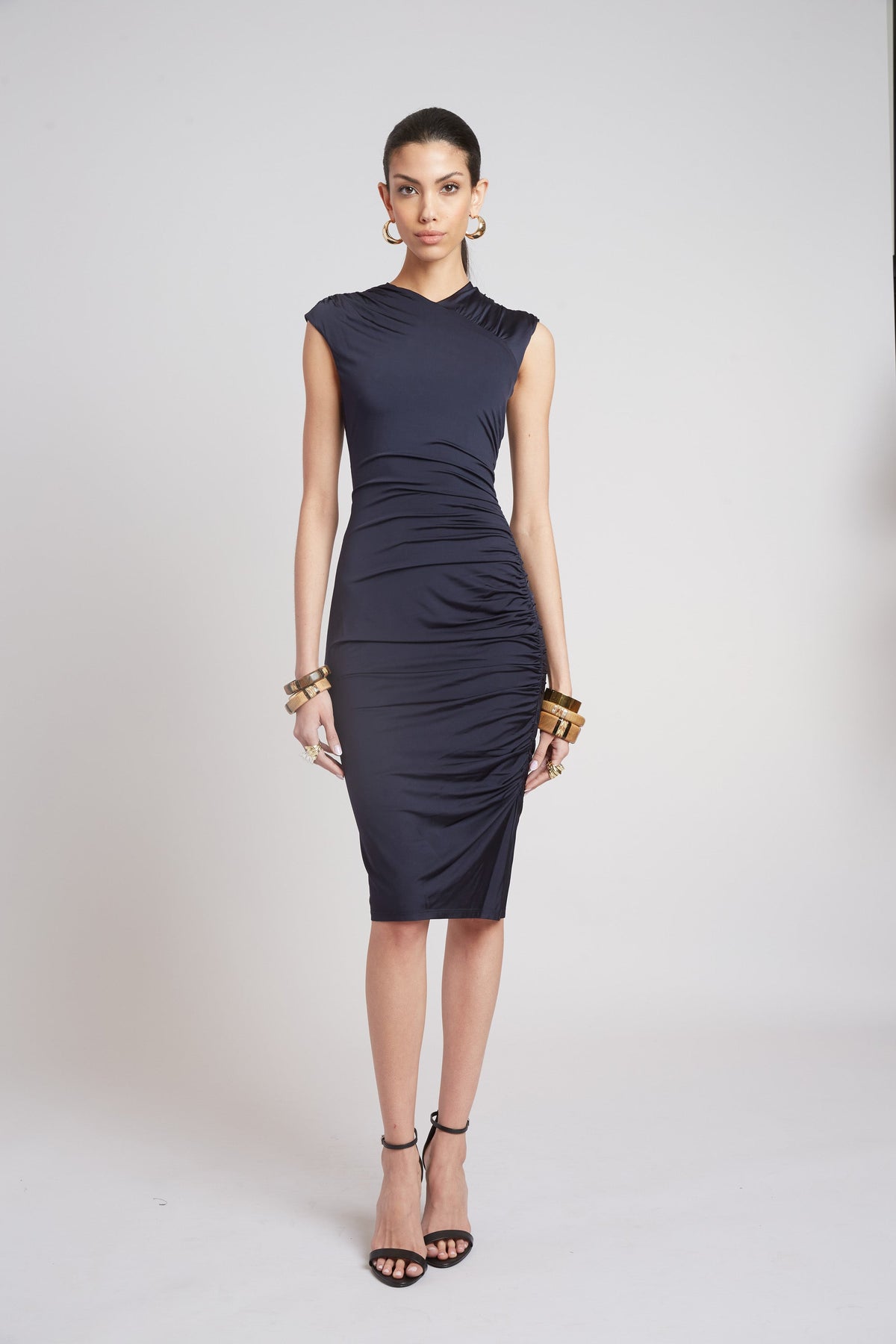 Elie Tahari Ruched Jersey Dress
