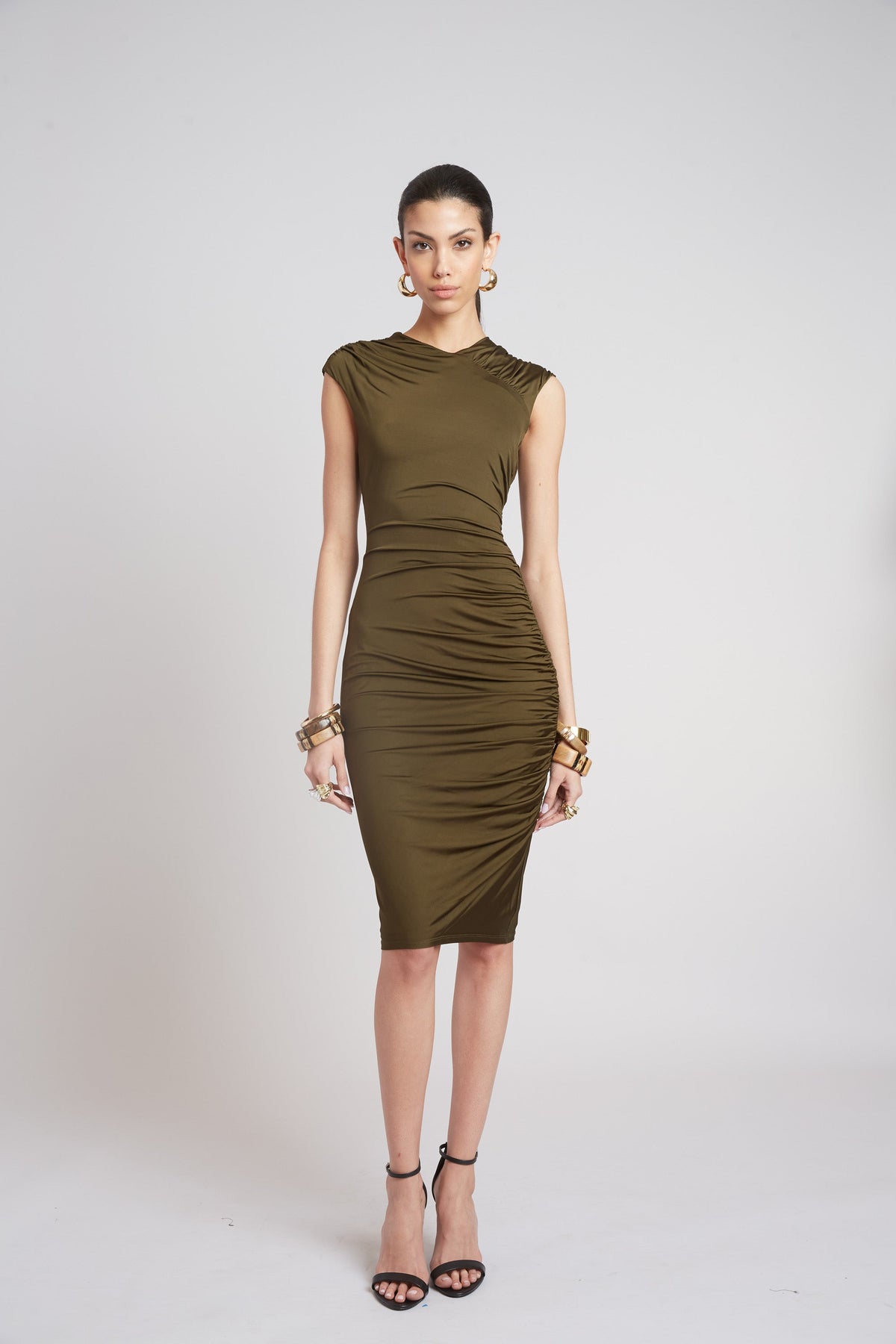 Elie Tahari Ruched Jersey Dress